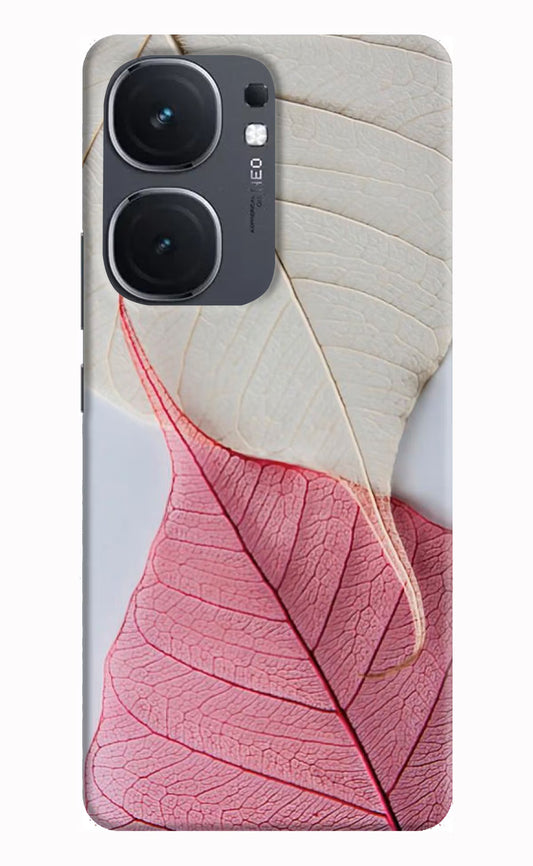 White Pink Leaf IQOO Neo9 Pro Hard Case Back Cover by Casekaro