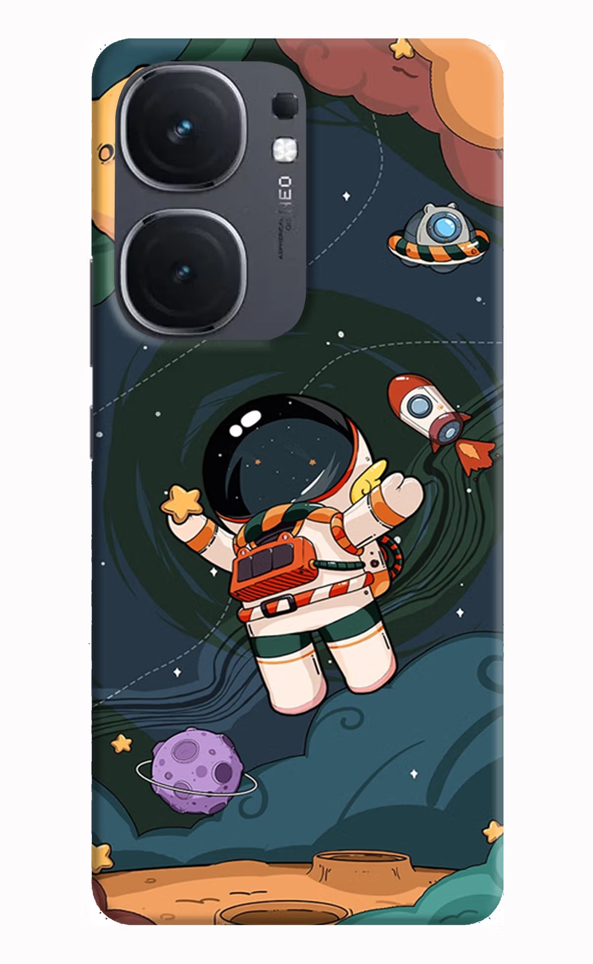 Cartoon Astronaut IQOO Neo9 Pro Hard Case Back Cover by Casekaro