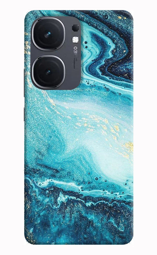 Blue Glitter Marble IQOO Neo9 Pro Hard Case Back Cover by Casekaro