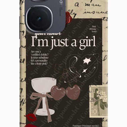 I am just a girl IQOO Neo9 Pro Hard Case Back Cover by Casekaro