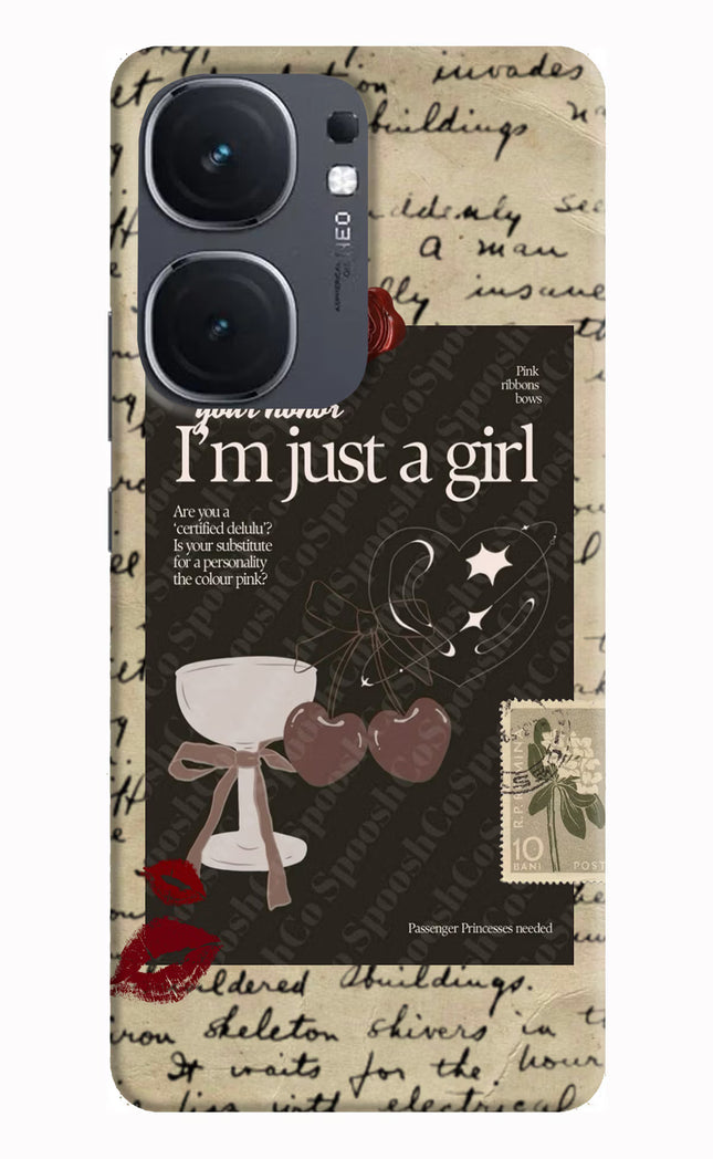 I am just a girl IQOO Neo9 Pro Hard Case Back Cover by Casekaro