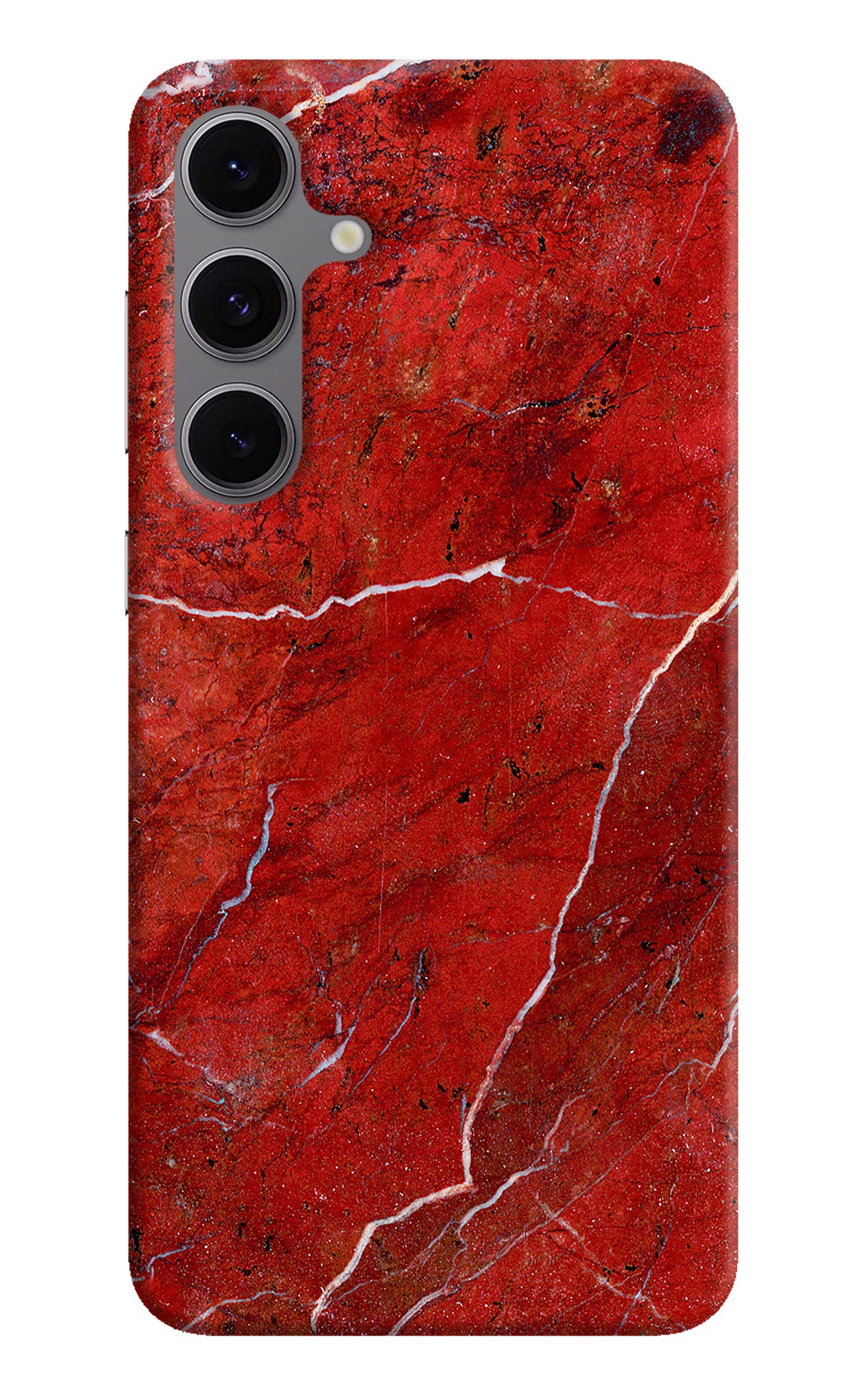 Red Marble Design Samsung S24 FE 5G Hard Case Back Cover by Casekaro
