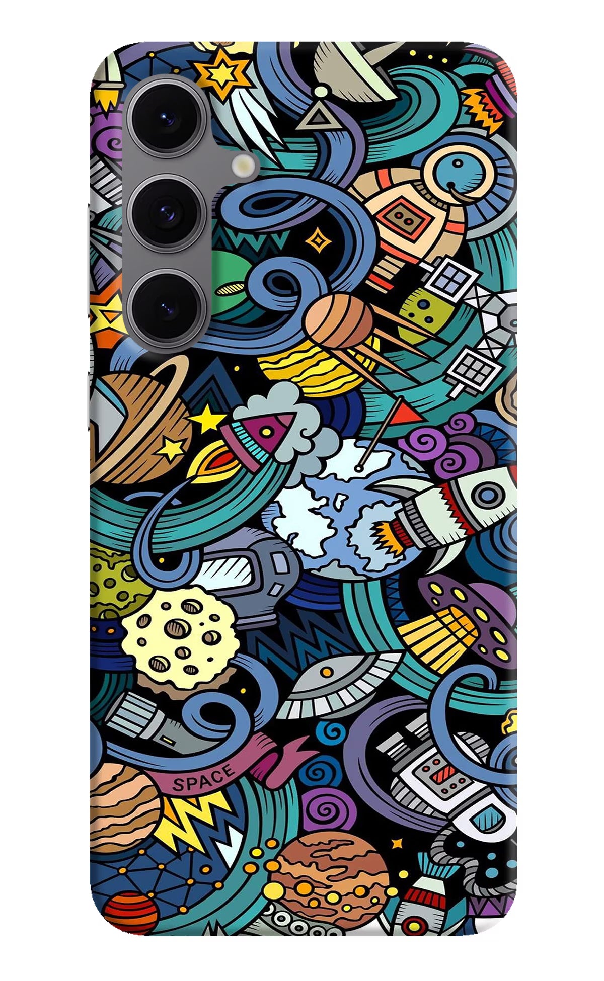 Space Abstract Samsung S24 FE 5G Hard Case Back Cover by Casekaro