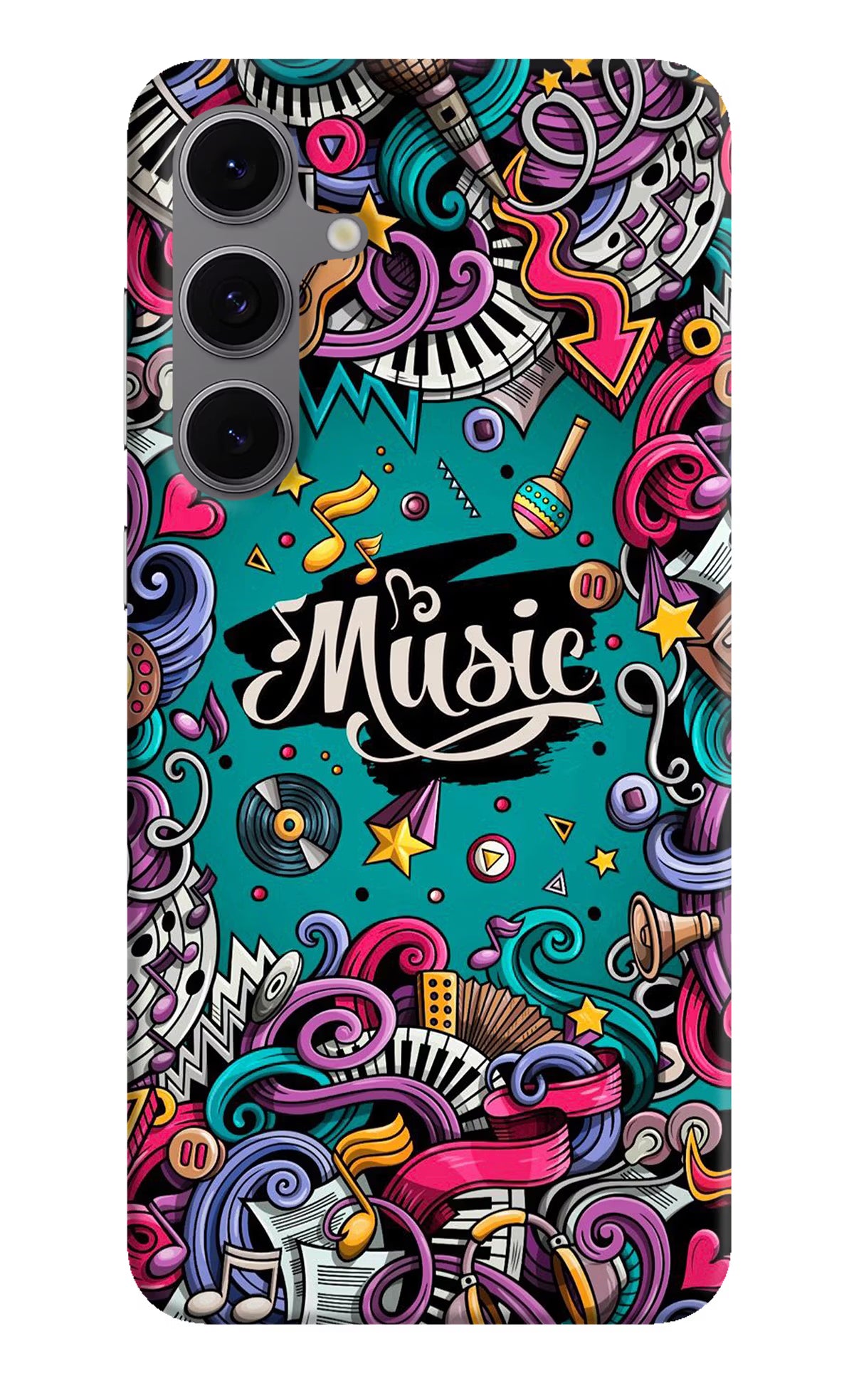 Music Graffiti Samsung S24 FE 5G Hard Case Back Cover by Casekaro