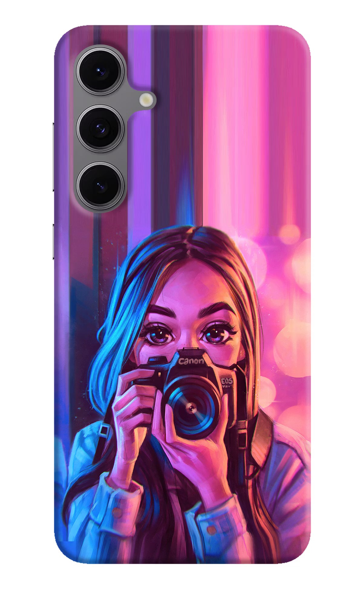 Girl Photographer Samsung S24 FE 5G Hard Case Back Cover by Casekaro