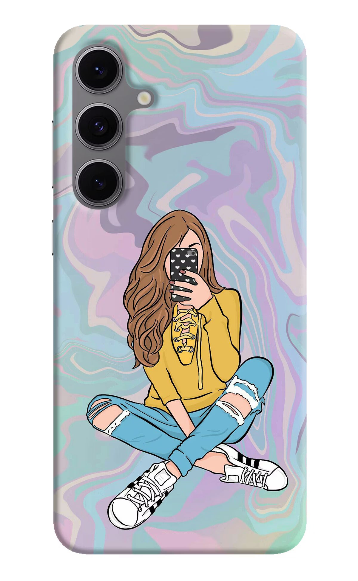 Selfie Girl Samsung S24 FE 5G Hard Case Back Cover by Casekaro