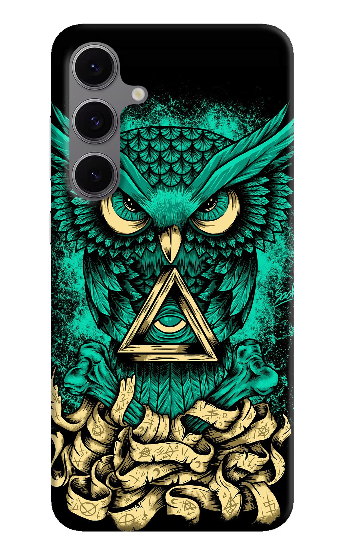 Green Owl Samsung S24 FE 5G Hard Case Back Cover by Casekaro