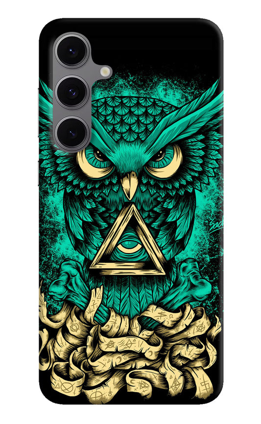 Green Owl Samsung S24 FE 5G Hard Case Back Cover by Casekaro