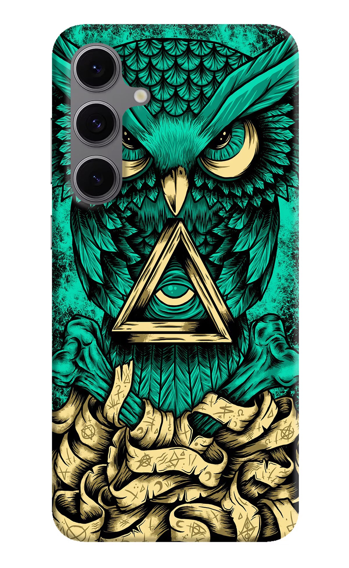 Green Owl Samsung S24 FE 5G Hard Case Back Cover by Casekaro
