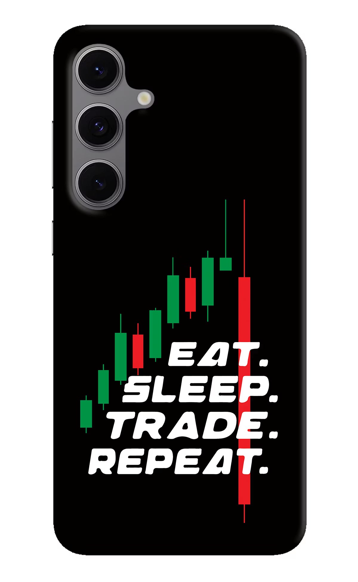 Eat Sleep Trade Repeat Samsung S24 FE 5G Hard Case Back Cover by Casekaro