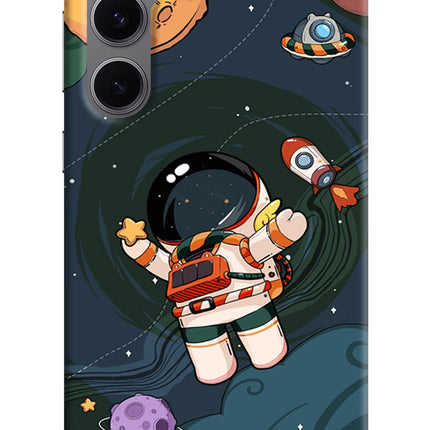 Cartoon Astronaut Samsung S24 FE 5G Hard Case Back Cover by Casekaro