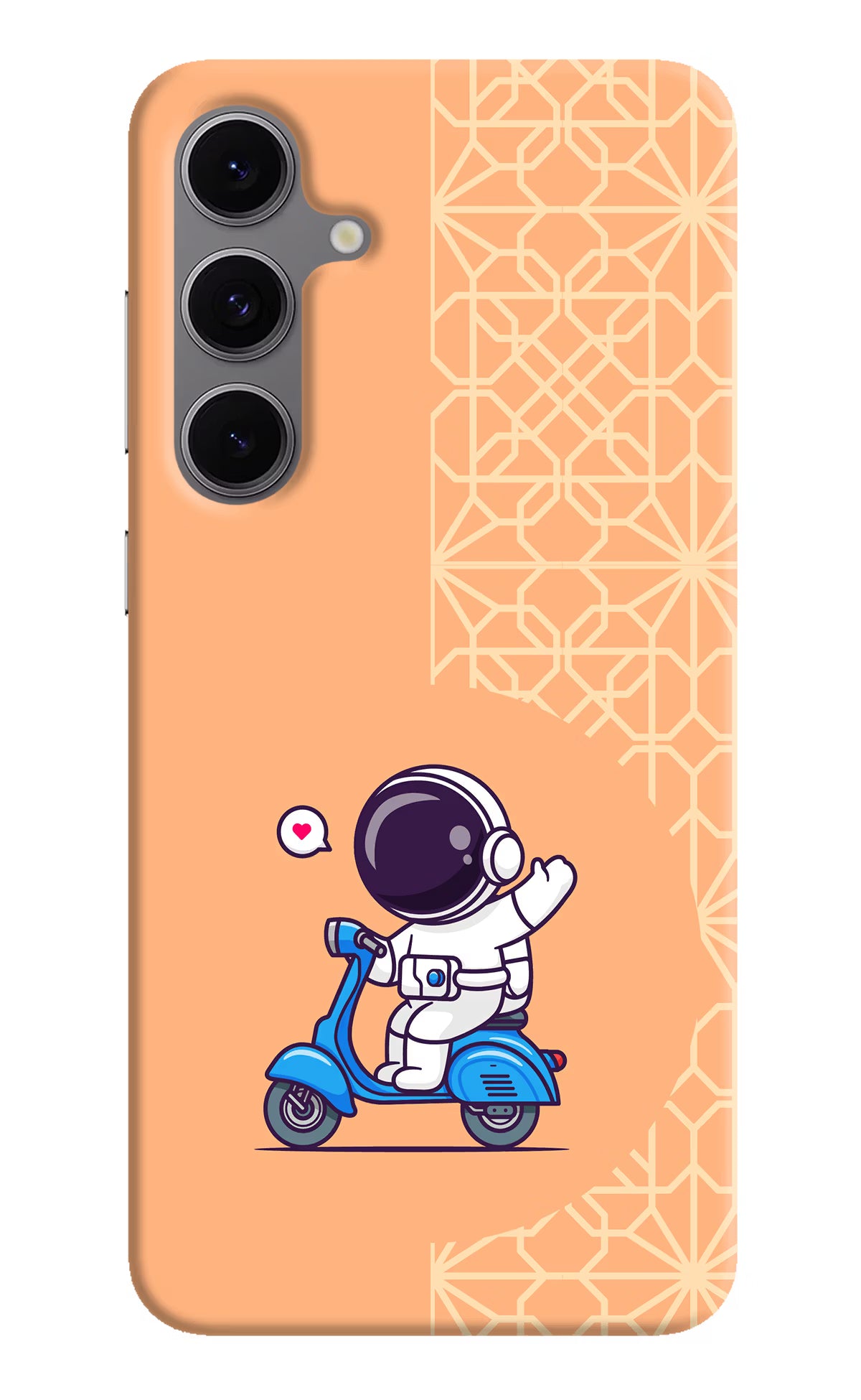 Cute Astronaut Riding Samsung S24 FE 5G Hard Case Back Cover by Casekaro