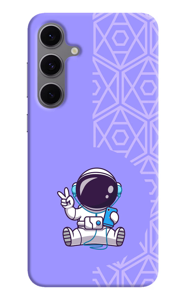 Cute Astronaut Chilling Samsung S24 FE 5G Hard Case Back Cover by Casekaro