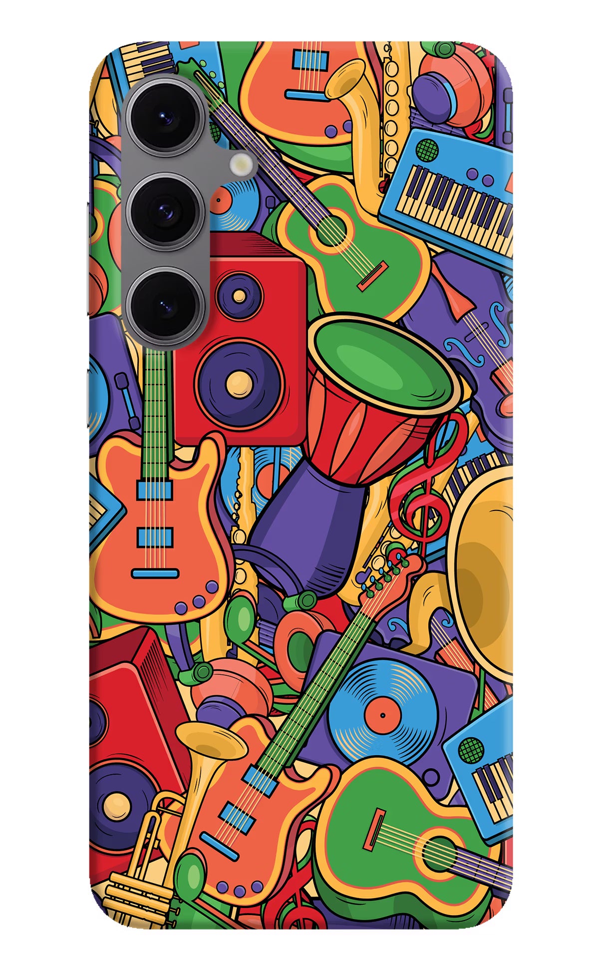 Music Instrument Doodle Samsung S24 FE 5G Hard Case Back Cover by Casekaro