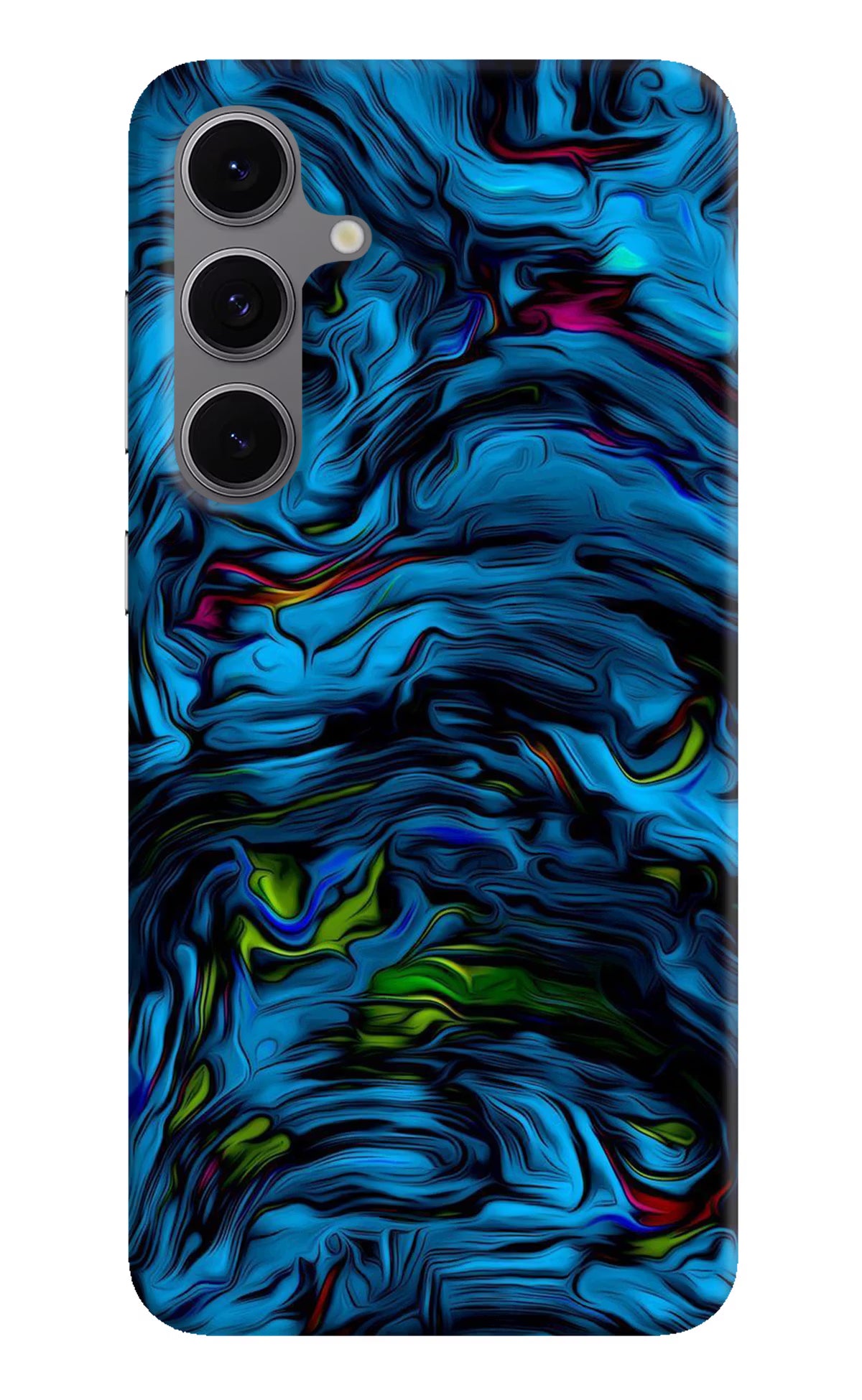 Dark Blue Abstract Samsung S24 FE 5G Hard Case Back Cover by Casekaro