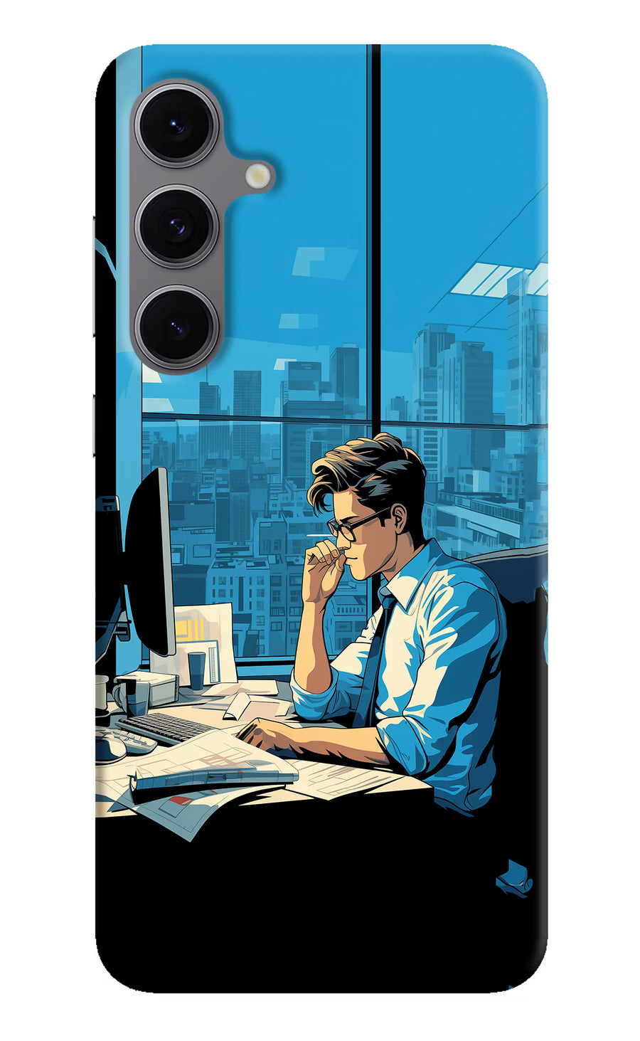 Focused Hustler (AI Generated) Samsung S24 FE 5G Back Cover, Hard case