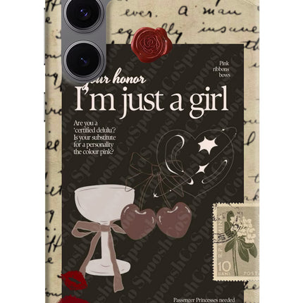 I am just a girl Samsung S24 FE 5G Hard Case Back Cover by Casekaro