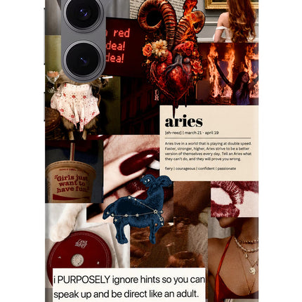 Zodiac Aries Samsung S24 FE 5G Hard Case Back Cover by Casekaro
