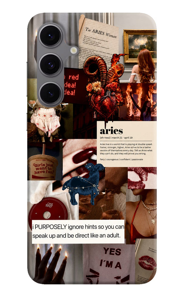 Zodiac Aries Samsung S24 FE 5G Hard Case Back Cover by Casekaro
