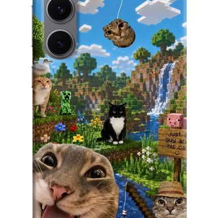 Minecraft Cat Chaos Samsung S24 FE 5G Hard Case Back Cover by Casekaro