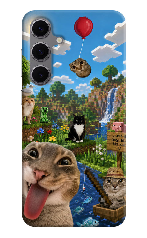 Minecraft Cat Chaos Samsung S24 FE 5G Back Cover