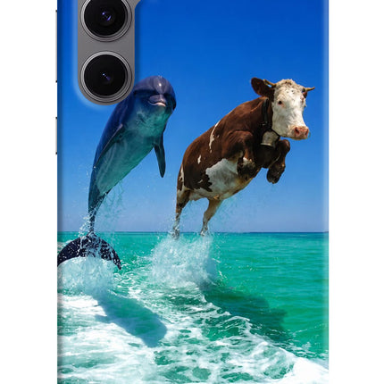 Dolphin vs Cow Samsung S24 FE 5G Hard Case Back Cover by Casekaro
