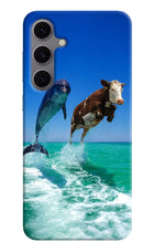 Dolphin vs Cow Samsung S24 FE 5G Hard Case Back Cover by Casekaro