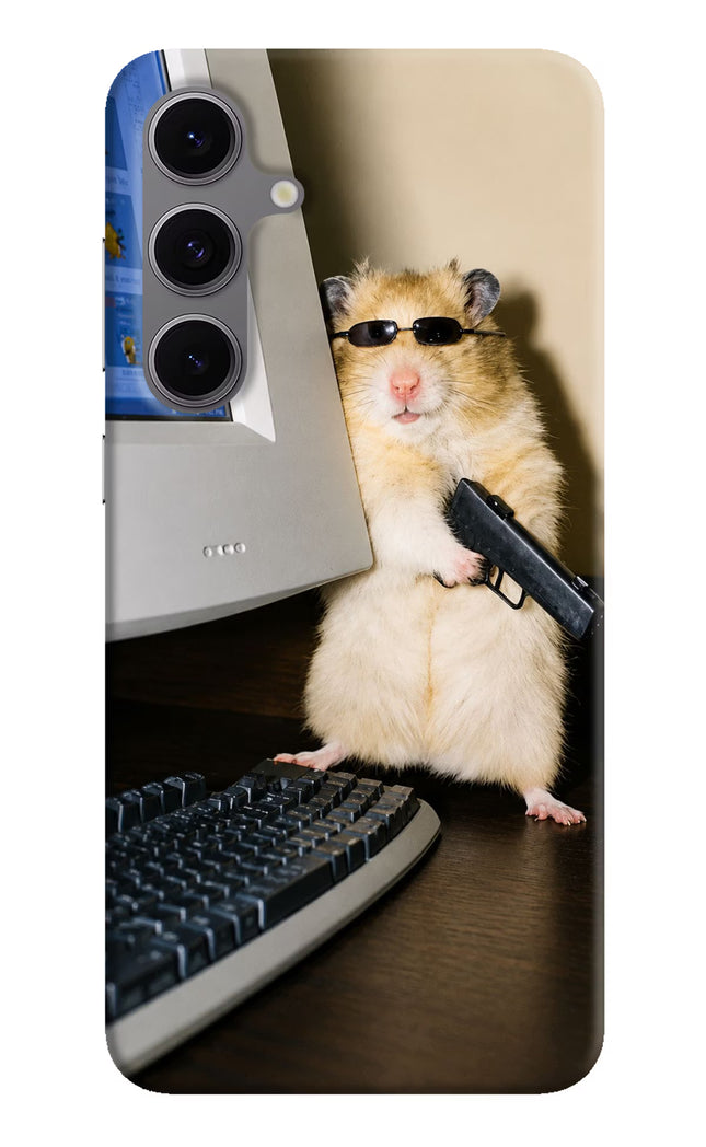 Hacker Hamster Samsung S24 FE 5G Hard Case Back Cover by Casekaro