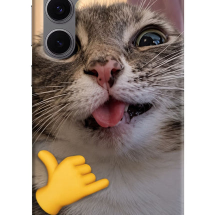 Silly Cat Call Samsung S24 FE 5G Hard Case Back Cover by Casekaro