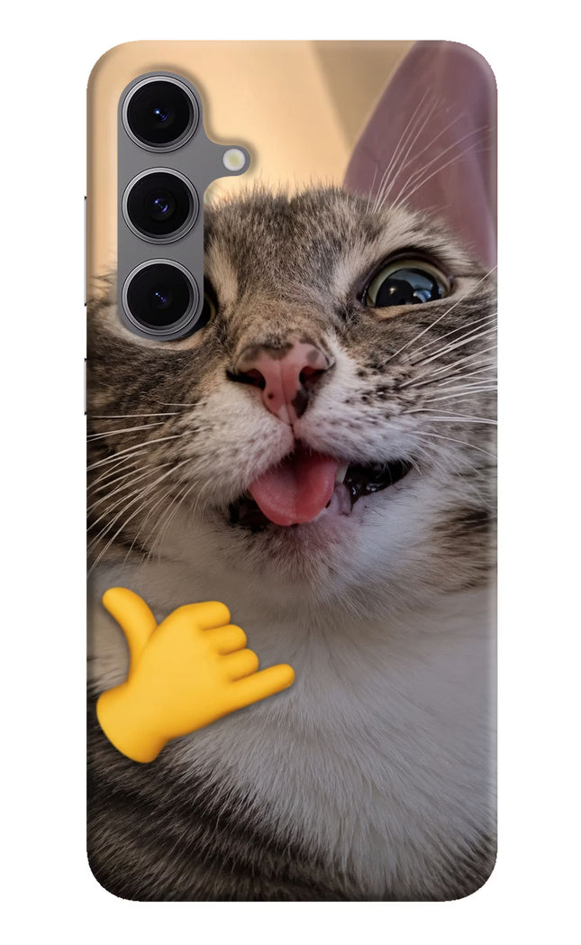 Silly Cat Call Samsung S24 FE 5G Hard Case Back Cover by Casekaro