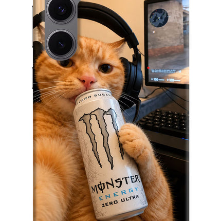 Gamer Cat Energy Samsung S24 FE 5G Hard Case Back Cover by Casekaro