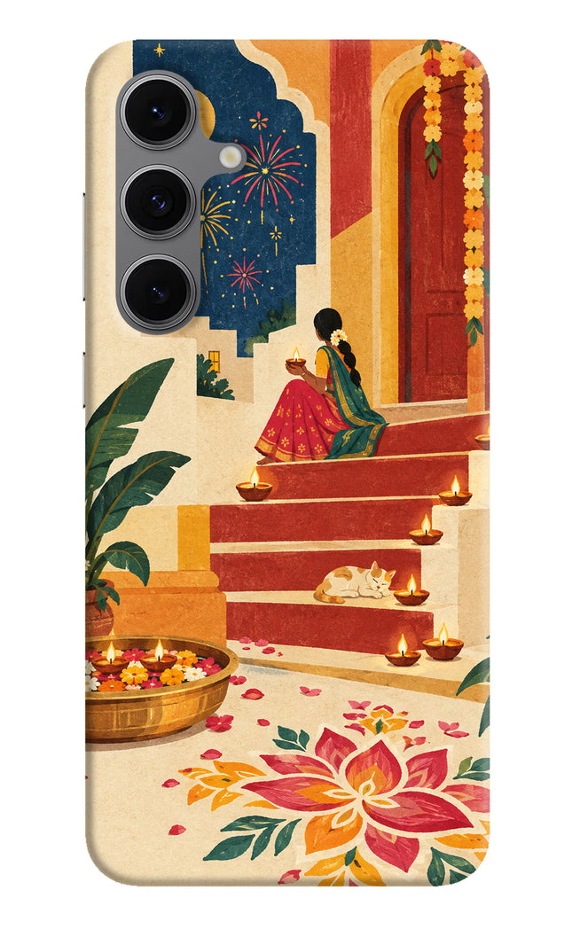 Diwali Rangoli Samsung S24 FE 5G Hard Case Back Cover by Casekaro