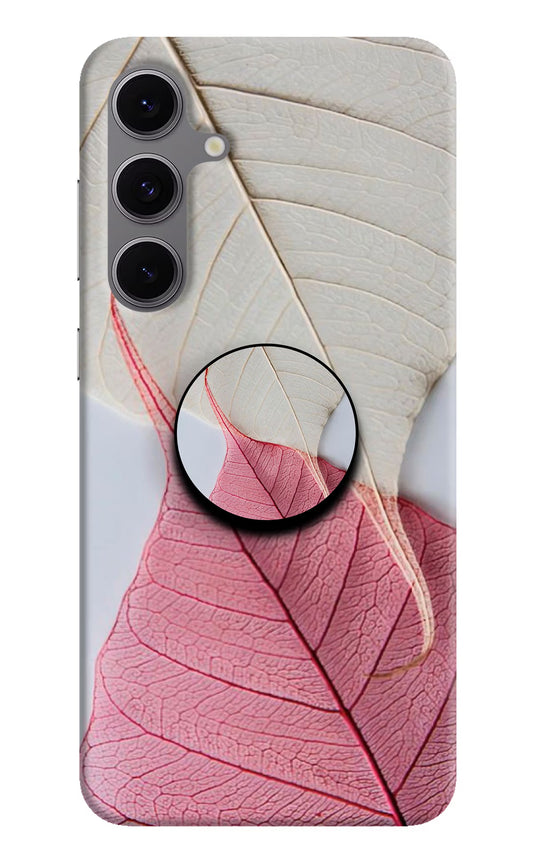 White Pink Leaf Samsung S24 FE 5G Pop Case by Casekaro