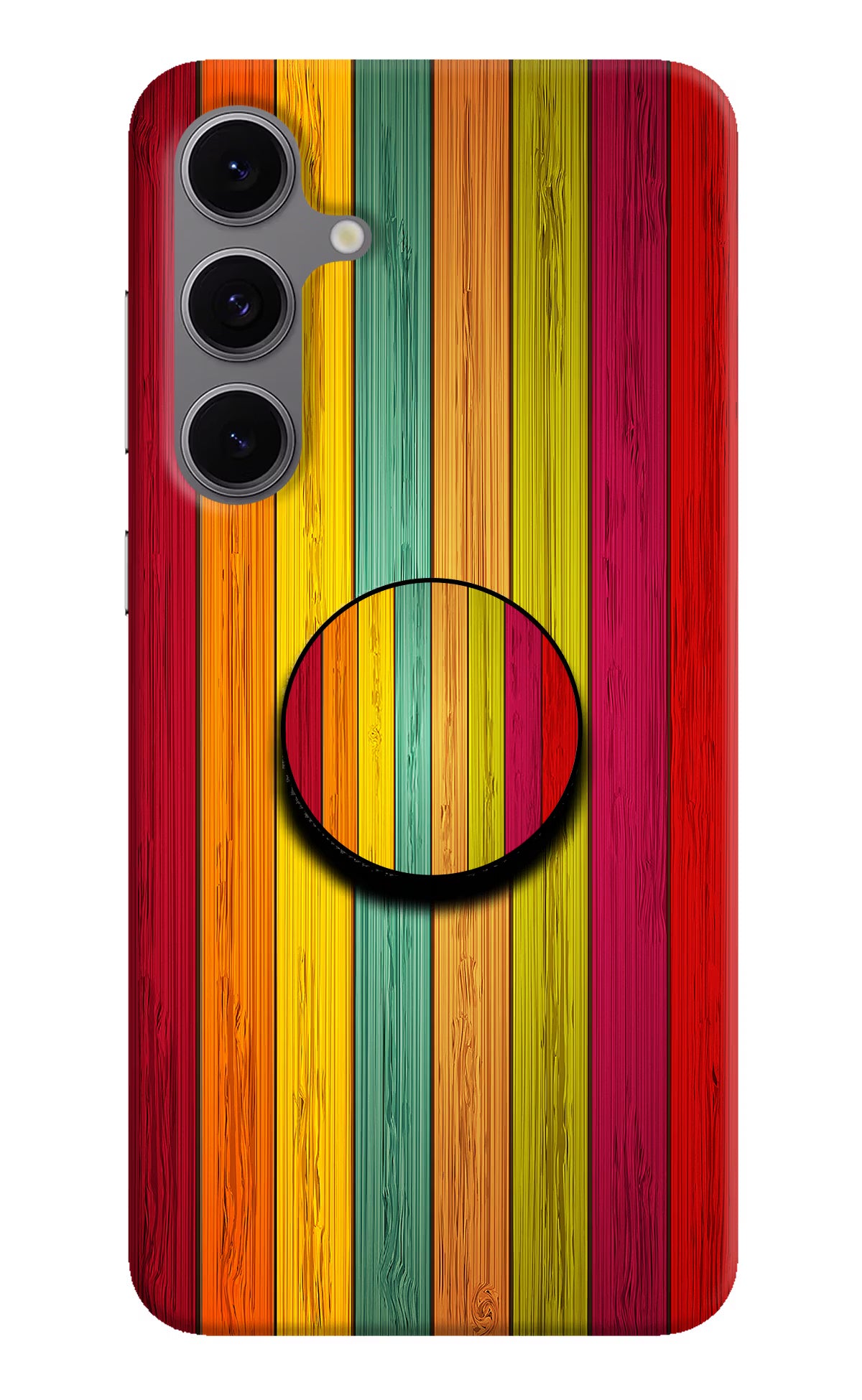 Multicolor Wooden Samsung S24 FE 5G Pop Case by Casekaro