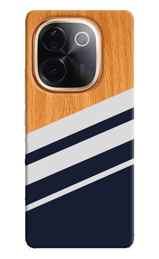 Blue and white wooden Vivo T3 Pro 5G Hard Case Back Cover by Casekaro