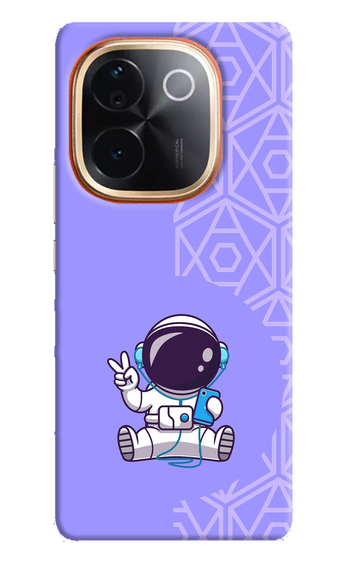 Cute Astronaut Chilling Vivo T3 Pro 5G Hard Case Back Cover by Casekaro