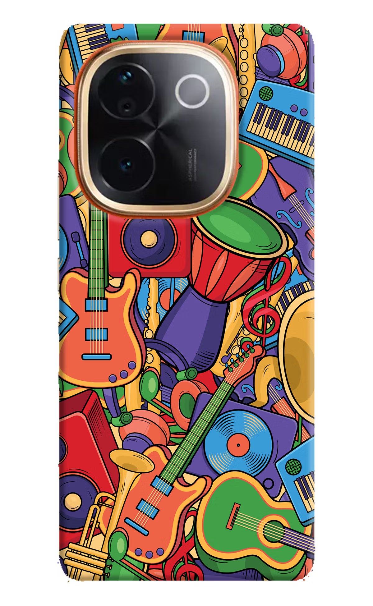 Music Instrument Doodle Vivo T3 Pro 5G Hard Case Back Cover by Casekaro