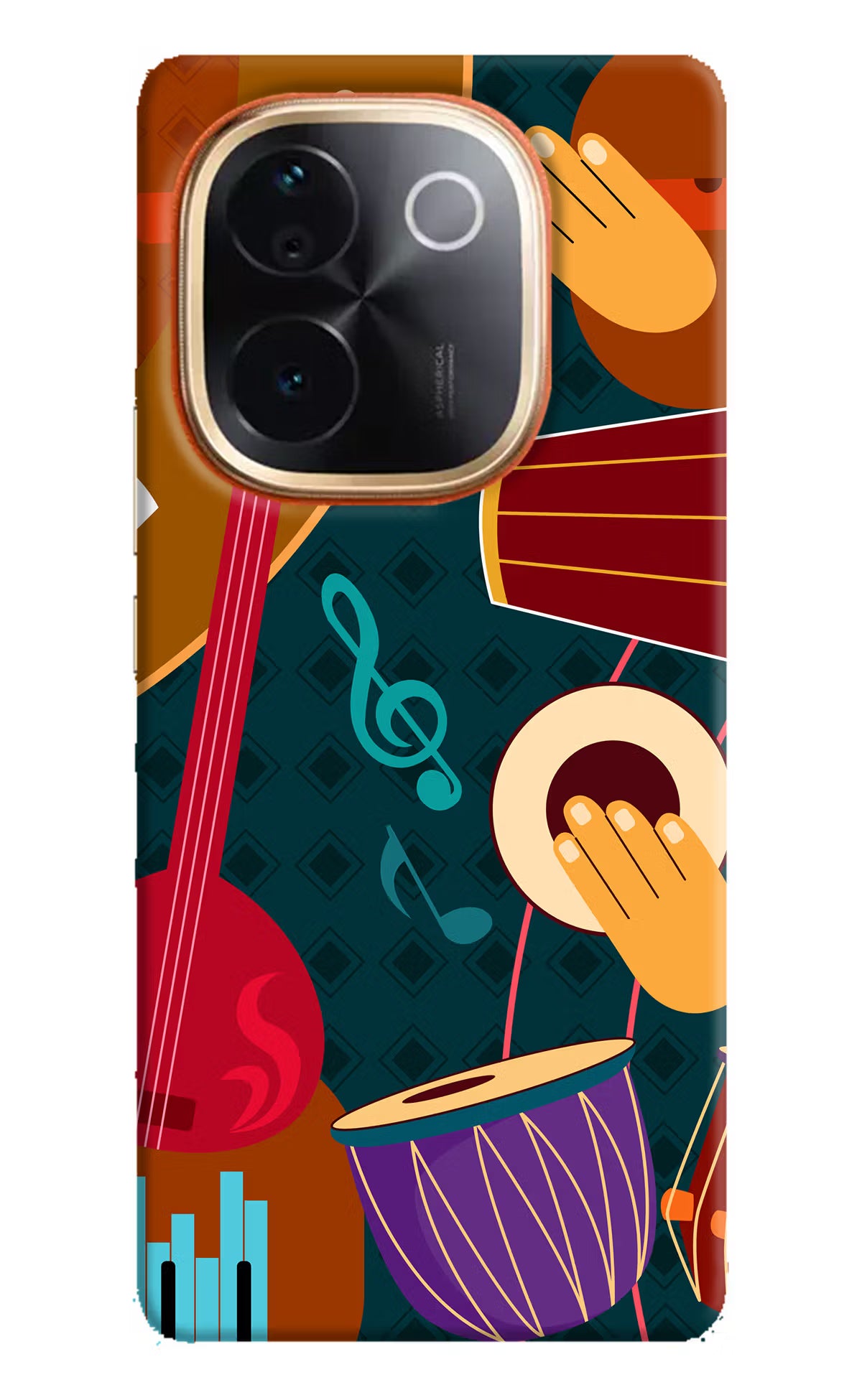 Music Instrument Vivo T3 Pro 5G Hard Case Back Cover by Casekaro