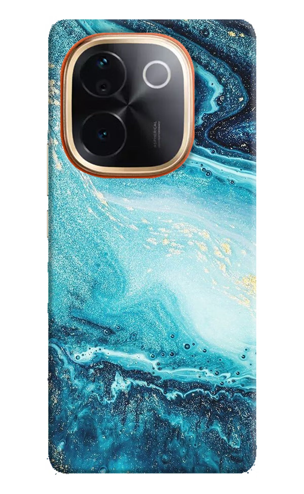 Blue Glitter Marble Vivo T3 Pro 5G Hard Case Back Cover by Casekaro