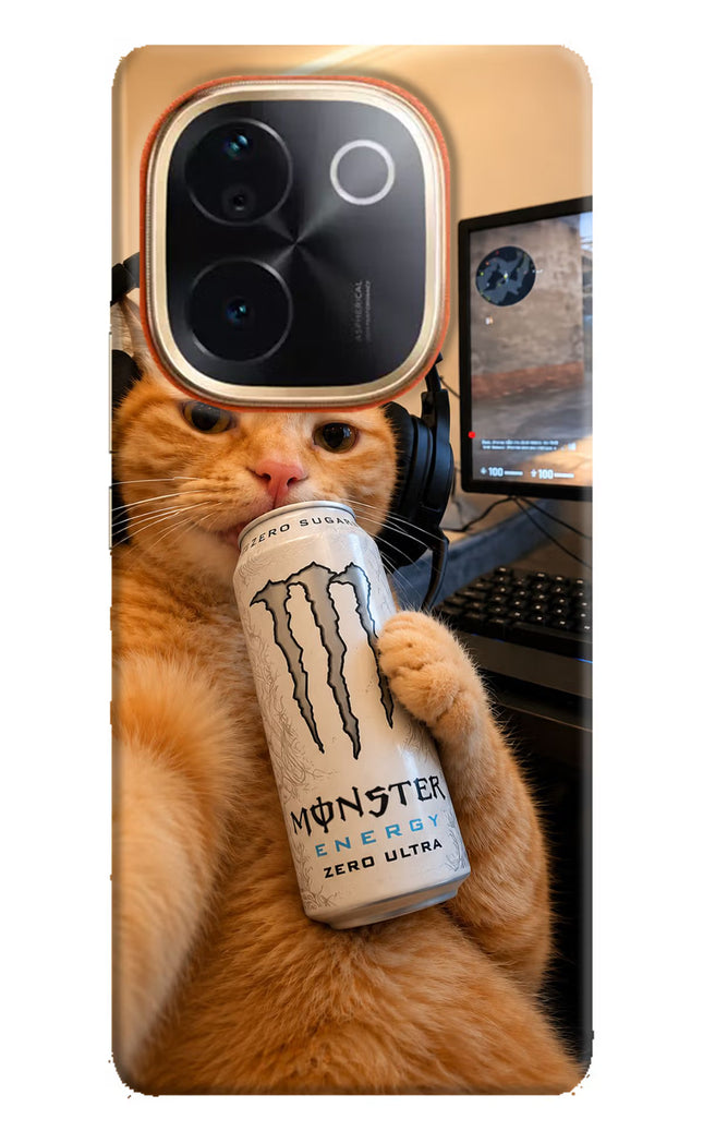 Gamer Cat Energy Vivo T3 Pro 5G Hard Case Back Cover by Casekaro