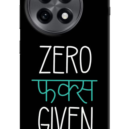 Zero Fucks Given OnePlus 13R Hard Case Back Cover by Casekaro