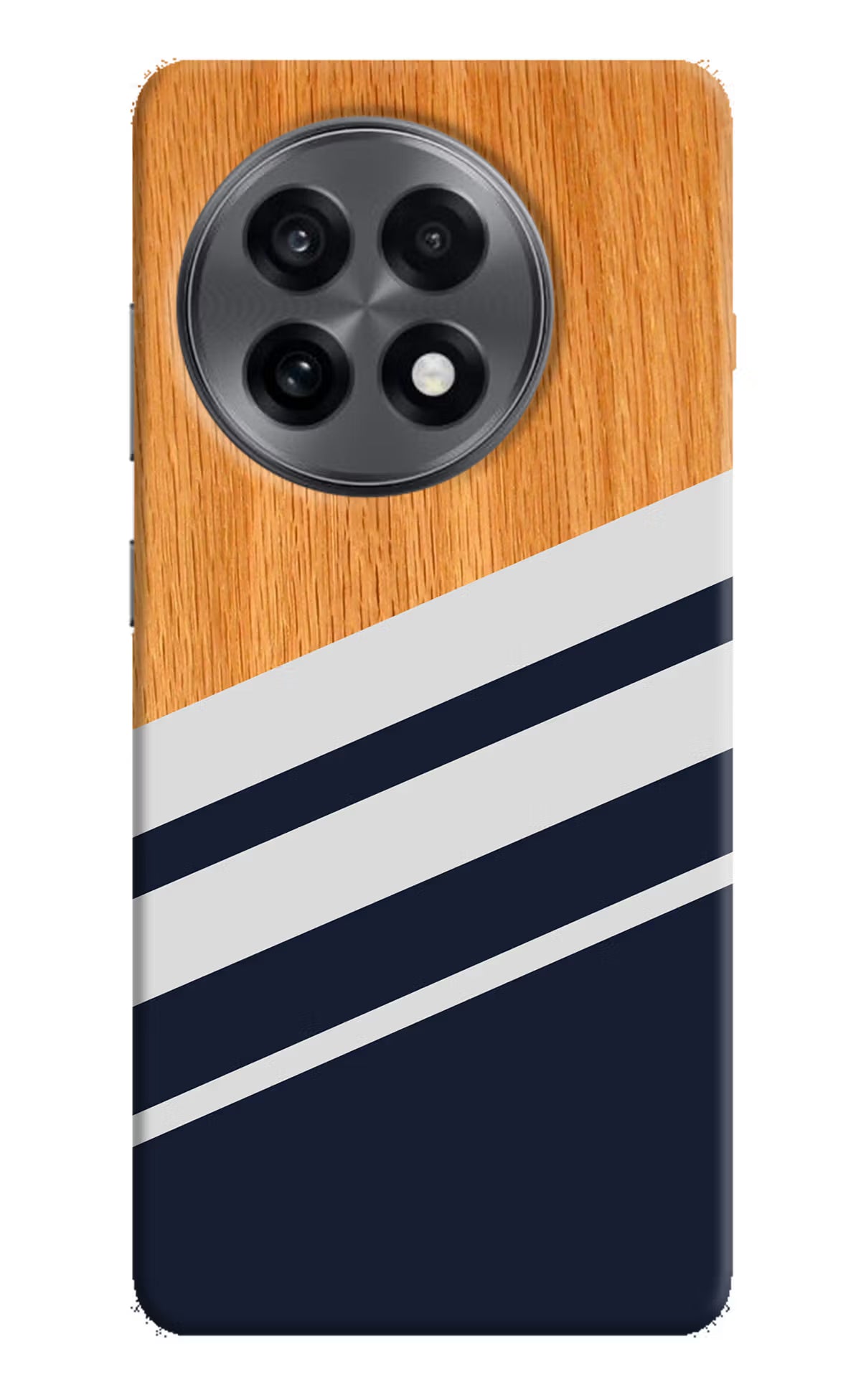 Blue and white wooden OnePlus 13R Hard Case Back Cover by Casekaro