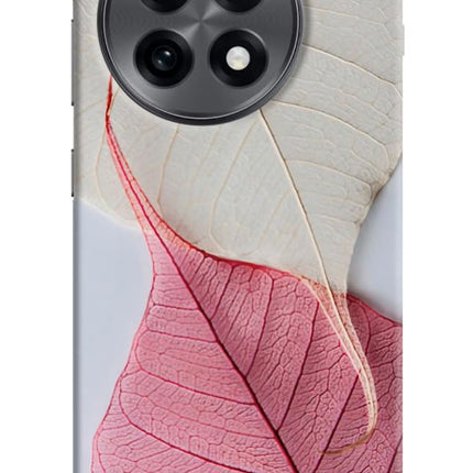 White Pink Leaf OnePlus 13R Hard Case Back Cover by Casekaro