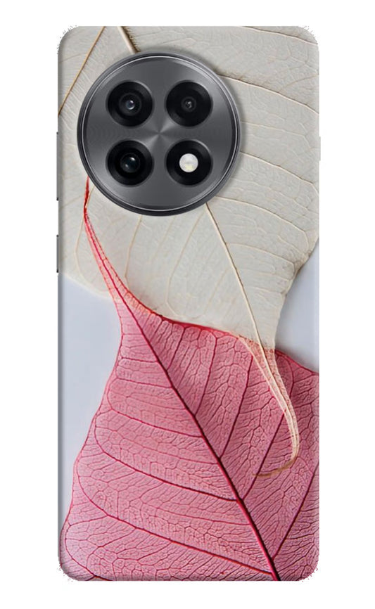 White Pink Leaf OnePlus 13R Hard Case Back Cover by Casekaro