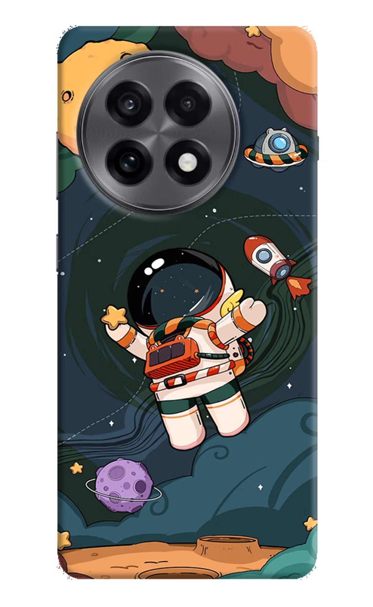 Cartoon Astronaut OnePlus 13R Hard Case Back Cover by Casekaro