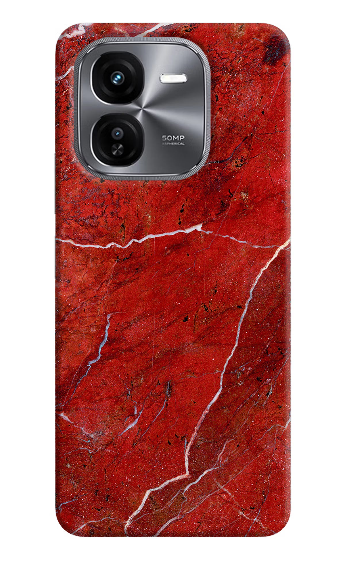 Red Marble Design iQOO Z9X Hard Case Back Cover by Casekaro