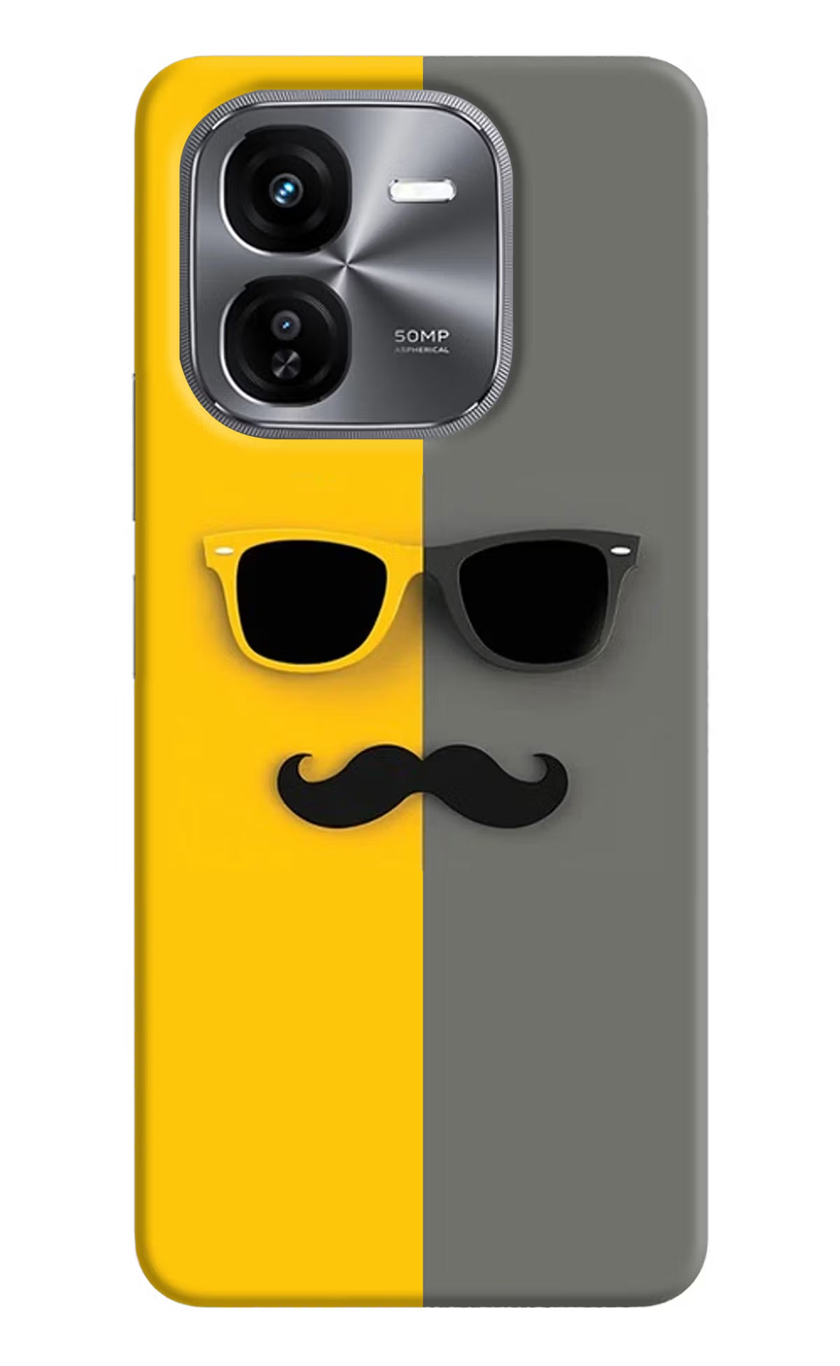 Sunglasses with Mustache iQOO Z9X Hard Case Back Cover by Casekaro