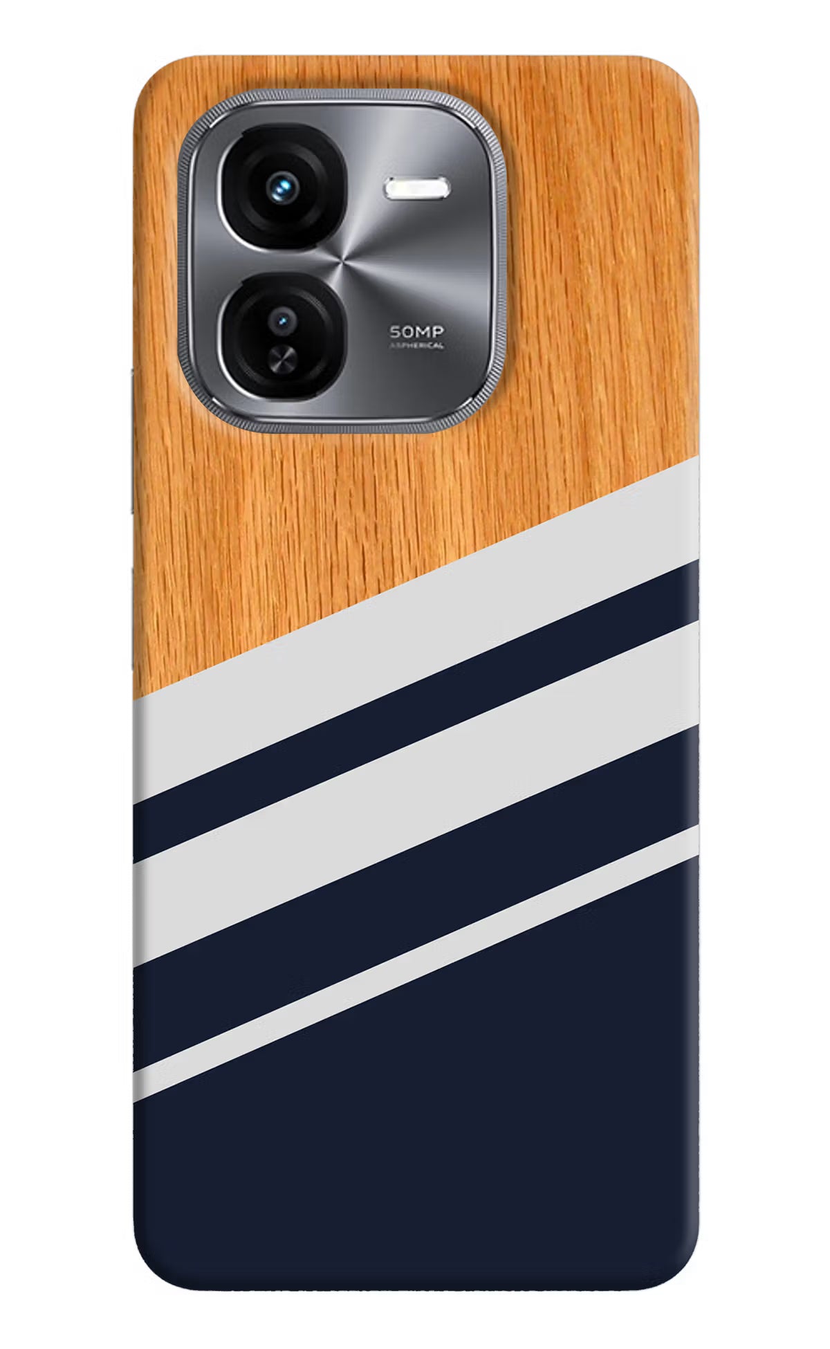 Blue and white wooden iQOO Z9X Hard Case Back Cover by Casekaro