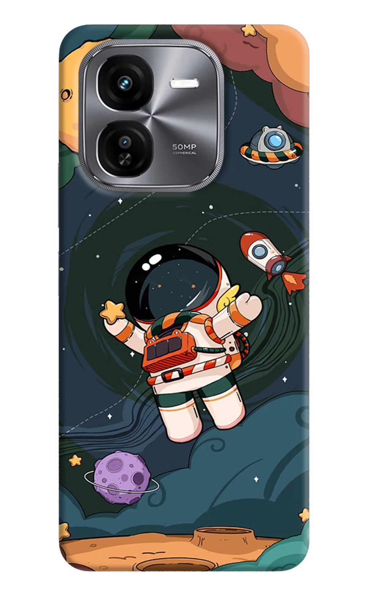 Cartoon Astronaut iQOO Z9X Hard Case Back Cover by Casekaro