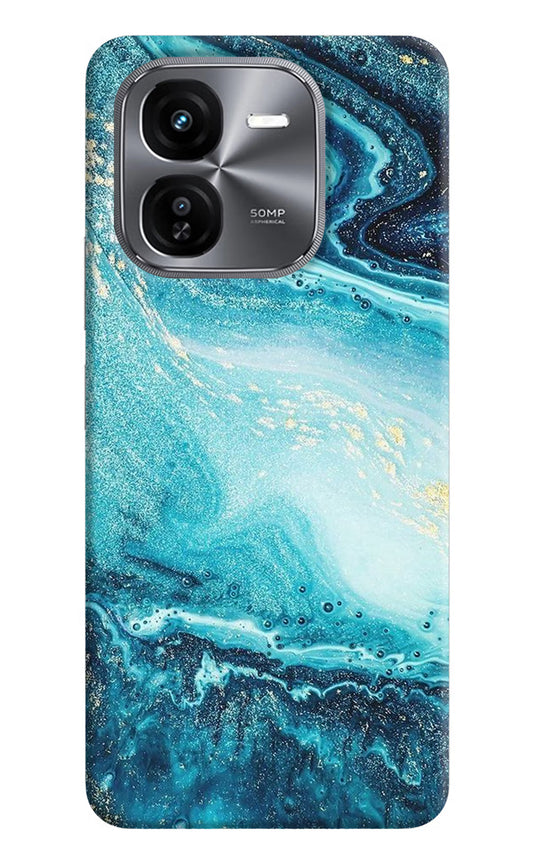 Blue Glitter Marble iQOO Z9X Hard Case Back Cover by Casekaro